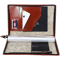 GreatDio Leatherette Files Folders/Document Bag with Adjustable Handles (20 Leaf, Size: FS, Color: Brown)