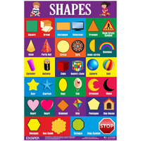 ESCAPER Shapes Chart for Kids learning (11.5 x 17.5 inches), kids chart for 2 to 5 years, Wall Chart Shapes for kids, Educational Charts for Kids Room