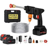 NELVINEXPORTS Cordless Portable Wireless Pressure Washer Gun 48V 12000mah High Pressure Water Gun for Car Wash Bike Washing Cleaning| Adjustable Nozzle and 5M Hose Pipe (Double Battery 01)