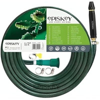 EPISKEY Heavy Duty Expandable Garden Hose Flexible Water Pipe with Double Latex Core Stainless Metal Nozzle Water Spray Gun Braided Outer Layer Small No Kink Hose (Multicoloured) (05 Meter)