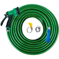 EPISKEY Heavy Duty Expandable Garden Hose - Flexible Water Pipe with Double Latex Core 7 Pattern Spray Gun, Braided Outer Layer - Small No Kink Hose (Size : 1/2 inch Length: 10 Meters)(Multicoloured)