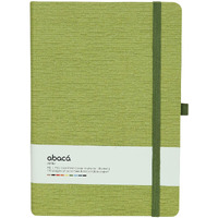COMMA Abaca  A5 Size  Hard Bound Notebook with Elastic Band Closure & Pen Loop  192 Pages  80gsm Natural Shade Paper  Textured Cover Material  (Green)