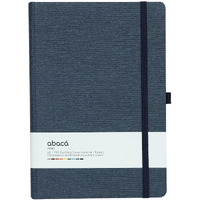 COMMA Abaca  A5 Size  Hard Bound Notebook with Elastic Band Closure & Pen Loop  192 Pages  80gsm Natural Shade Paper  Textured Cover Material  (Navy Blue)