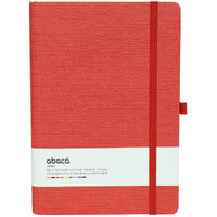 COMMA Abaca  A5 Size  Hard Bound Notebook with Elastic Band Closure & Pen Loop  192 Pages  80gsm Natural Shade Paper  Textured Cover Material  (Red)