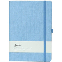 COMMA Abaca  A5 Size  Hard Bound Notebook with Elastic Band Closure & Pen Loop  192 Pages  80gsm Natural Shade Paper  Textured Cover Material  (Sky Blue)