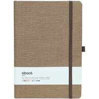 COMMA Abaca  A5 Size  Hard Bound Notebook with Elastic Band Closure & Pen Loop  192 Pages  80gsm Natural Shade Paper  Textured Cover Material  (Walnut Brown)