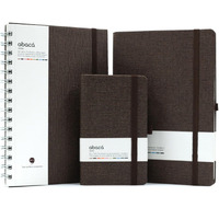 COMMA Abaca Combo | A5 Size Hard Bound, A5 Size Wire-O-Bound Notebook and A6 Size Pocket Notebook | 192 Pages ( A5 HB & A6 HB ) and 200 Pages (A5 WB) | 80gsm Natural Shade Paper | Textured Cover Material - (Chocolate Brown)