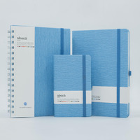 COMMA Abaca Combo | A5 Size Hard Bound, A5 Size Wire-O-Bound Notebook and A6 Size Pocket Notebook | 192 Pages ( A5 HB & A6 HB ) and 200 Pages (A5 WB) | 80gsm Natural Shade Paper | Textured Cover Material - (Sky Blue)