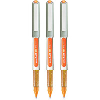 UNI-BALL Eye UB157 0.7mm Roller Ball Pen | Waterproof Pigment Ink | Lightweighted Sleek Body | Long Lasting Smudge Free Ink | School and Office stationery | Orange Ink, Pack of 3