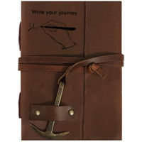 RJKART Handcrafted Leather Cover Classic Vintage Design Writing Diary Notebook Journal Planner Unruled Notepad Sketchbook Personal Diaries for Men and Women - A5 Size (200 Pages-120 GSM)