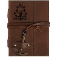 RJKART Handcrafted Leather Cover Classic Vintage Design Writing Diary Notebook Journal Planner Unruled Notepad Sketchbook Personal Diaries for Men and Women - A5 Size (200 Pages-120 GSM)