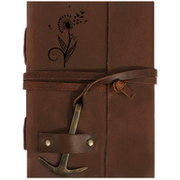 RJKART Handcrafted Leather Cover Classic Vintage Design Writing Diary Notebook Journal Planner Unruled Notepad Sketchbook Personal Diaries for Men and Women - A5 Size (200 Pages-120 GSM)