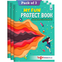 TARGET PUBLICATIONS Single Line Project Sheets with Colourful Pages | 32 Pages A4 Size | 1 Side Ruled & 1 Side Colored Plain Page | Set of 3 Books