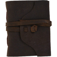 RJKART Handmade Belt Lock Notebook Journal Leather Diary Brown 5x7 Inch, Design4 (DI011-C)