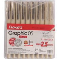 Luxor Graphic Micro Pen Assorted Bopp Pouch (pack of 10 pen)
