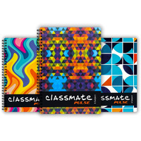 Classmate Pulse 6 Subject Spiral Notebook - Pack of 3 | Unruled | 300 Pages |A4-29.7cm x 21.0cm | Attractive Cover Designs | Soft Cover |Notebooks for College Students