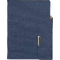 REGAL Signature A-5 PU Leather Business Notebook Diary Journal, Magnetic Flap Closure with sleek metal accessory,192 pages, 80 gsm (Indigo Blue)