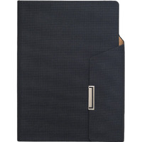 REGAL Signature A-5 PU Leather Business Notebook Diary Journal, Magnetic Flap Closure with sleek metal accessory,192 pages, 80 gsm (Classic Black)