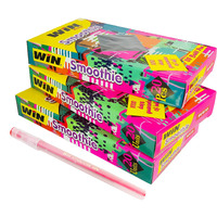 WIN Smoothie Ball Pens | 60 Red Ink Pens | Lightweight and Colourful Sparkle Body Design | Use and Throw Pens | For One Time Use | Pens for Writing | Red Pens for Teachers