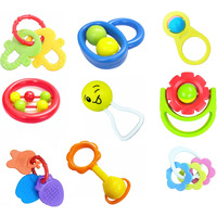 Little Innocents BPA-Free Non Toxic Colorful Rattles for Baby (9Pcs-Multicolor-1)