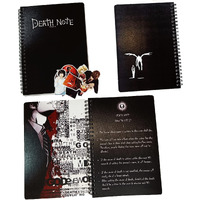 Death Note Notebook with 12 Death Note Stickers, Rules & 24 Art Covers in Coated Embossed Canvas paper, Quotes, Character names & logos of Death Note Anime in 110 Pages of 100 GSM Off-White Paper