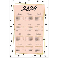 ESCAPER Polka Dots Theme Wall Calendar 2024 for Wall Single Page Yearly Wall Hanging Easy Application Perfect New Year Gift (12 x 18)
