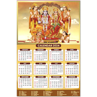 ESCAPER Ram Darbar Calendar 2024 for Wall Single Page Yearly Indian God Theme Wallpaper Easy Application Perfect New Year (Pack of 5 Units)