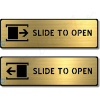 Vertical Root Inc Premium Brush Finish Acrylic SLIDE TO OPEN DOOR Sign Easy to Mount 3M Self-Adhesive Tape Signage for Office Hotel Society Resort Business Corporate Hospital