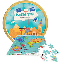 CocoMoco Kids World Map Puzzle for 3 to 6 Year Old Boys and Girls, 56 Pieces, Learning and Educational Gift, Return Gift for Kids (Pack of 1)