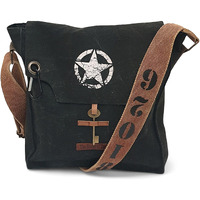 The House of tara Sturdy Cotton Canvas Messenger Bags for Men and Women | With two Magnetic Snap Buttons Flap Closure, Adjustable Body Strap & Multiutility Lobster Hook (Phantom Black)