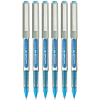 uni-ball Eye UB157 0.7mm Roller Ball Pen | Waterproof Pigment Ink | Light weighted Sleek Body | Long Lasting Smudge Free Ink | School and Office stationery | Light Blue Ink, Pack of 6