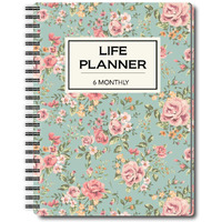 Nourish A5 Life Planner for 6 Months Undated Hardcover, Includes Monthly, Daily, Fitness and Financial Planner