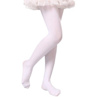 The Dance Bible Girls Stretchable Footed Stockings Pantyhose Ballet Dance Tights (Large (6-8 Years), White)