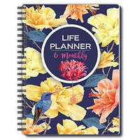 Nourish A5 Life Planner for 6 Months Undated Hardcover Includes Monthly, Daily, Fitness and Financial Planner
