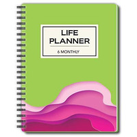 Nourish A5 Life Planner for 6 Months Undated Hardcover, Includes Monthly, Daily, Fitness & Financial Planner