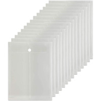 True-Ally 12 Pack A4/Legal Top Opening Document File Bag, Transparent Envelope Holder Storage Case, Snap Button Organizer, My Clear Plastic Container