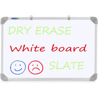 Eduway Non Magnetic 2 in 1 Learn N Write 1x2 Feet Slate for Kids | Double Sided Front for Chalk & Reverse Dry Erase Marker Board with PVC Corners | Learning for Kids (29x59 Cms)(Green, White)