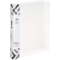 MORE BUY Plastic 2D Ring Binder File/Folder/Document Holder for Docoments/Certificates/Marksheet/Medical Files (A4 Size) (Pack of 4, Transparent White)