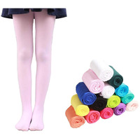 The Dance Bible Kid Girls Stretchable Stockings Bright Color Footed Ballet Dance Tights (Pink, 2X-Large Size, Age 10-12 Years)