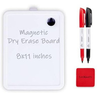 Lifekrafts Dry Erase Mini Plastic White Board |Size:(8 X 11) Inches, Includes 2 Marker Pens & 1 Eraser, Pack Of 1|Single Sided Magnetic White Board For Kids