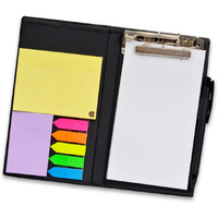 COI Desk Organizer, Notepad Memo Holder with Colorful Sticky Notes Set Gift with Pen (White)