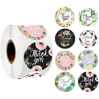 HA STHIP 500 Pcs Thank You Stickers for Small Business Round 1.5 inches Self Adhesive Sticker Paper Labels Stickers Gift Handmade Labels for Christmas Small Gifts