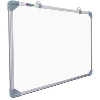 Eduway 2x2 Feet Kunj Non-Magnetic Double-Sided White Board and Chalkboard | Ideal Use for Home, Office, Kids with Sliding Hanging Clips, Robust Aluminum Frame and Smooth Melamine Surface (59x59 cms)