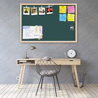 ArtzFolio Greys Family Dark Slate Gray Colour | Bulletin Board Notice Pin Board | Vision Soft Board Combo with Thumb Push Pins & Sticky Notes | Natural Brown Frame | 24 x 16 inch (61 x 41 cms)