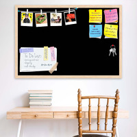 ArtzFolio Greys Family Black Colour | Bulletin Board Notice Pin Board | Vision Soft Board Combo with Thumb Push Pins & Sticky Notes | Natural Brown Frame | 30 x 20 inch (76 x 51 cms)