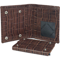 HIDE & SKIN Genuine Leather Wallet With Detachable Card Case - Brown, Unisex