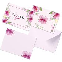 Clickedin Thank You Greeting Cards for Online Business, Attractive Floral Design, 12 Cards and Envelopes