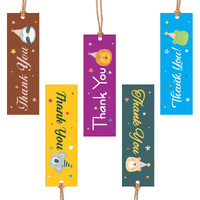 Clickedin - Multi Designs Rectangle Shape Thank You Packaging Tags 50 Pieces,Paper, Pack of 1