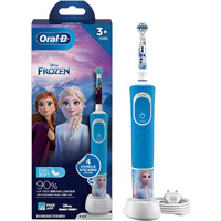 Oral B Kids Frozen Rechargeable Rotating Electric Toothbrush, 2 Brushing Modes (Daily & Sensitive), 2 Min Timer With Quadpacer, 2 Year Warranty By Oral-B, Ipx7 Water Resistant, Round Brush Head
