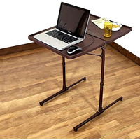 Bi3 Table Dual Top Multipurpose Laptop Study Dinning Portable Table Strong Adjustable Height (Brown) (Metal)